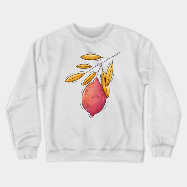 Pink Lemon Crewneck Sweatshirt by Tania Tania